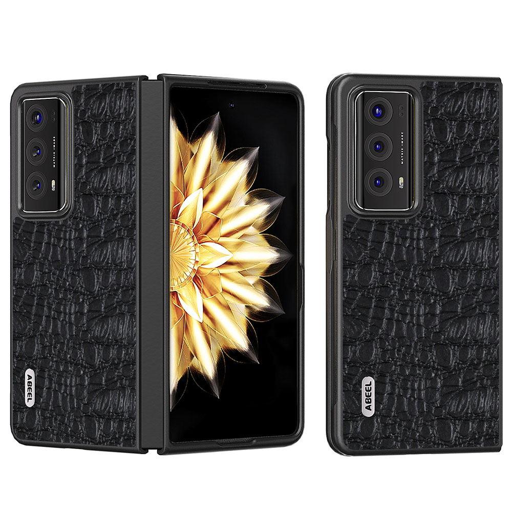 

Abeel Canopy Texture Phone Hülle Für Ehrenmagie V2 5G Echte Kuhleder+pc -schutzschutzabdeckung - Schwarz, Honor Magic V2 5G