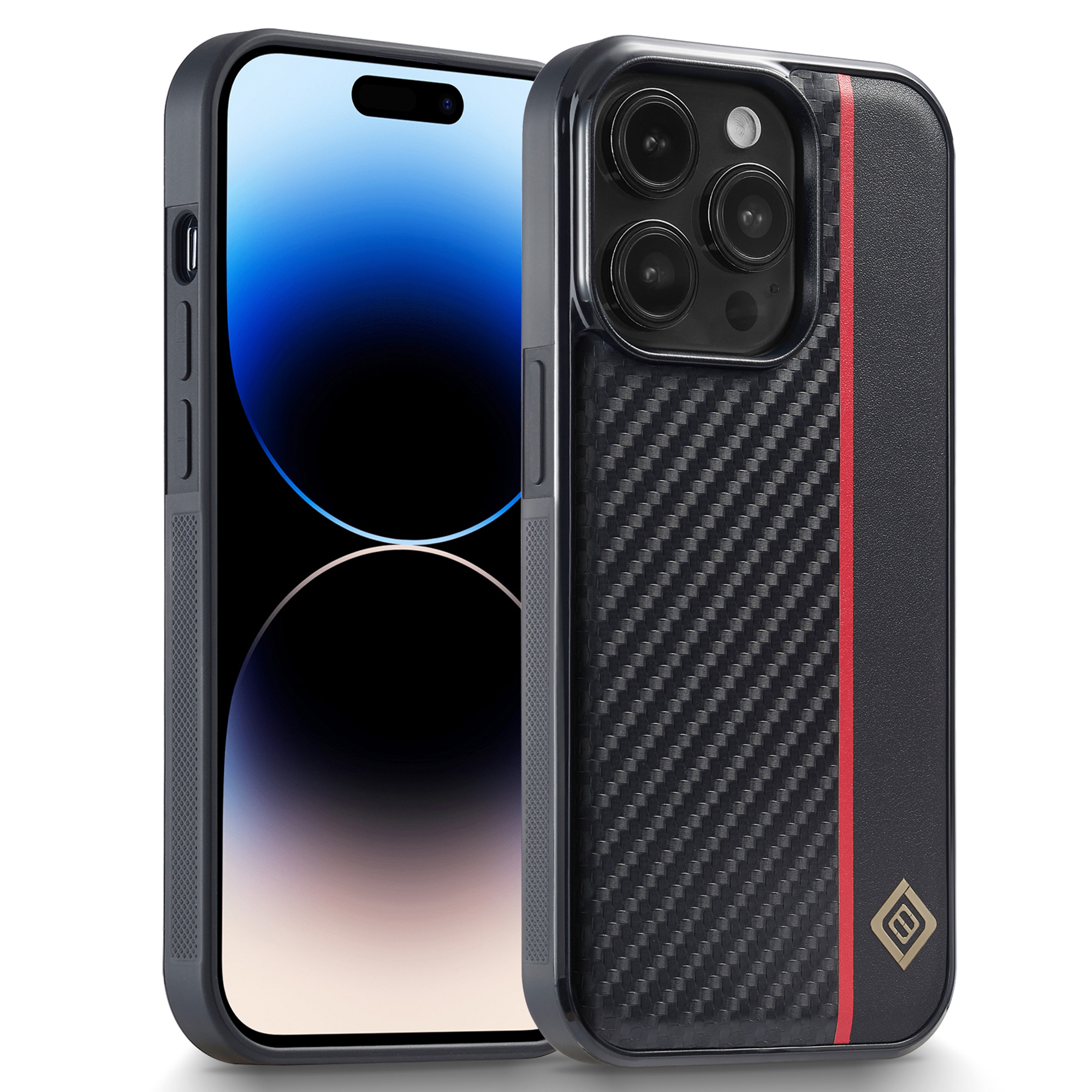 

Lc. Imeeke Für Iphone 14 Pro Mobiltelefongehäuse Kohlefaser PU Leder Beschichtete TPU + EVA -telefonabdeckung, iPhone 14 Pro
