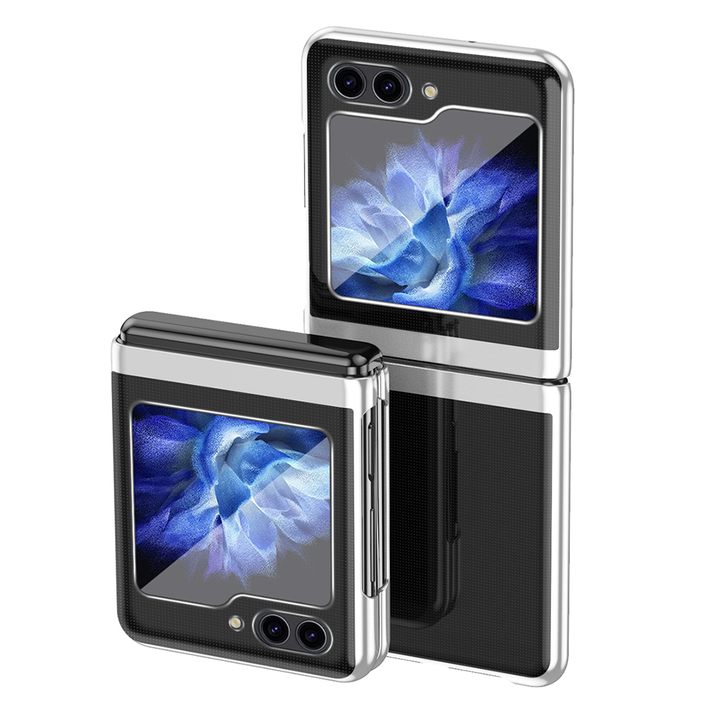 

Löschen Sie Die Rückseite Für Samsung Galaxy Z Flip5 5g, Hartpc -elektroplattenrahmen -telefonhülle - Silber, Galaxy Z Flip5 5G