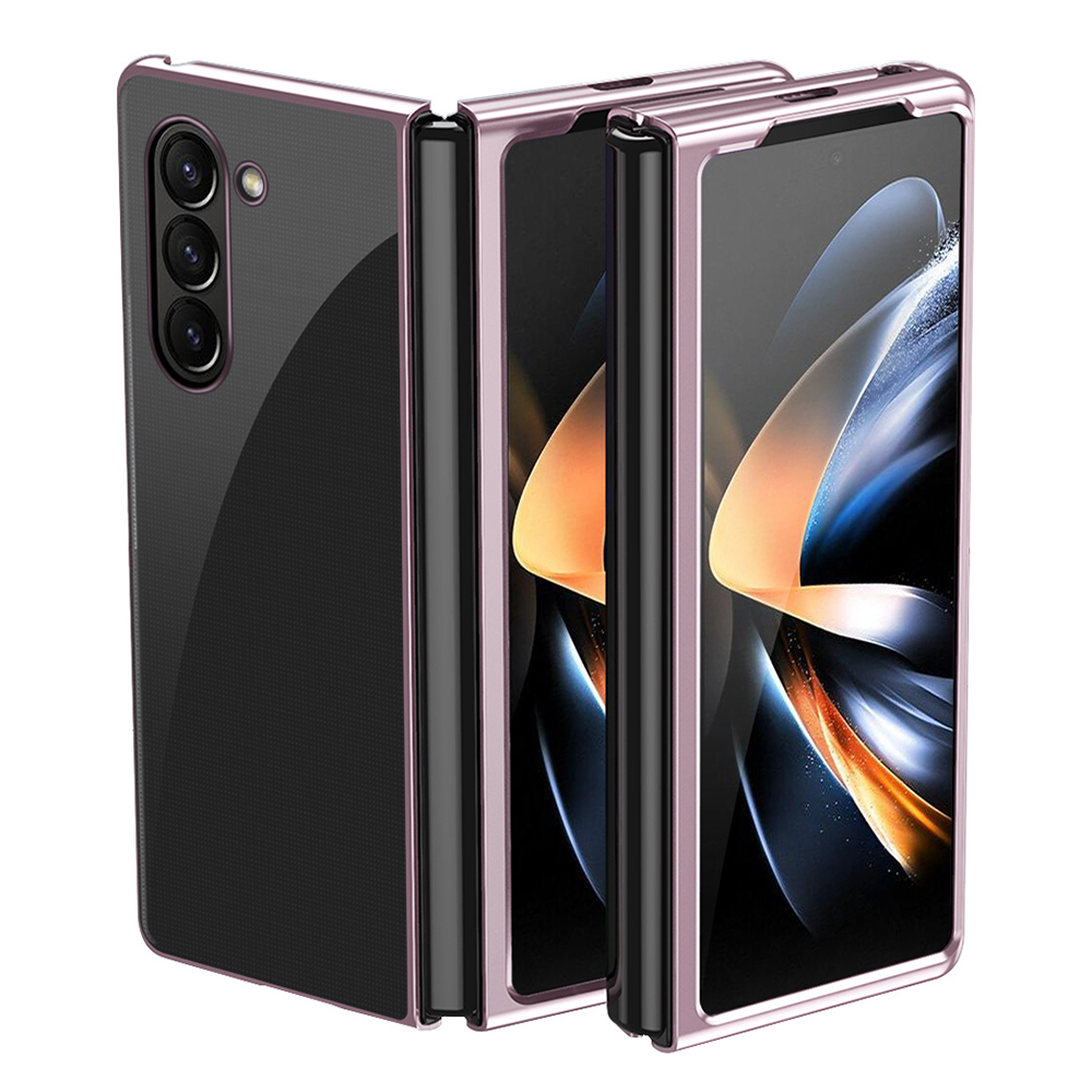 

Für Samsung Galaxy Z Fold5 5G Hard PC Phone Case Electroplating Transparent Clear Deckung - Roségold, Galaxy Z Fold5 5G