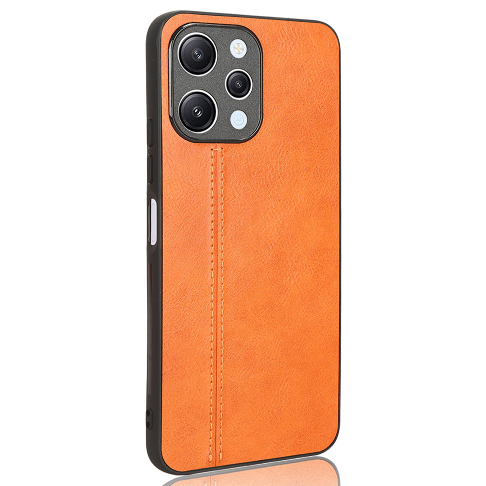 

Telefonabdeckung Für Xiaomi Redmi 12 4g, Stitching Line Drop Proof PU Lederbeschichtete PC+TPU Back Hülle - Orange, Xiaomi Redmi 12 4G