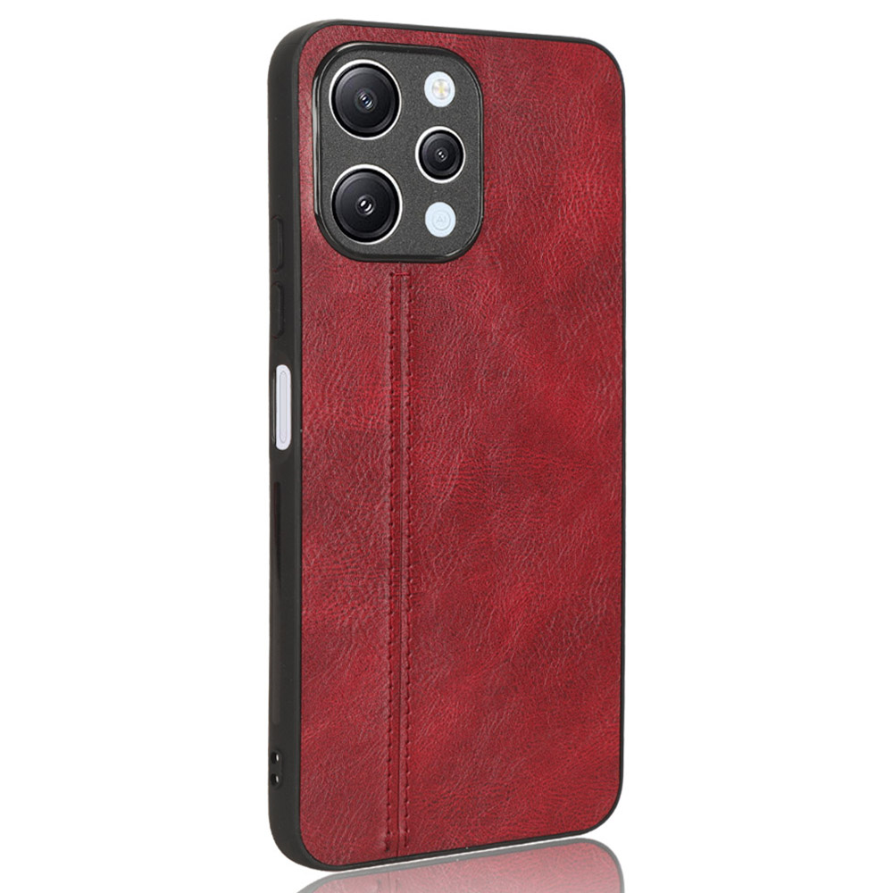 

Telefonabdeckung Für Xiaomi Redmi 12 4g, Stitching Line Drop Proof PU Lederbeschichtete PC+TPU Back Hülle - Rot, Xiaomi Redmi 12 4G