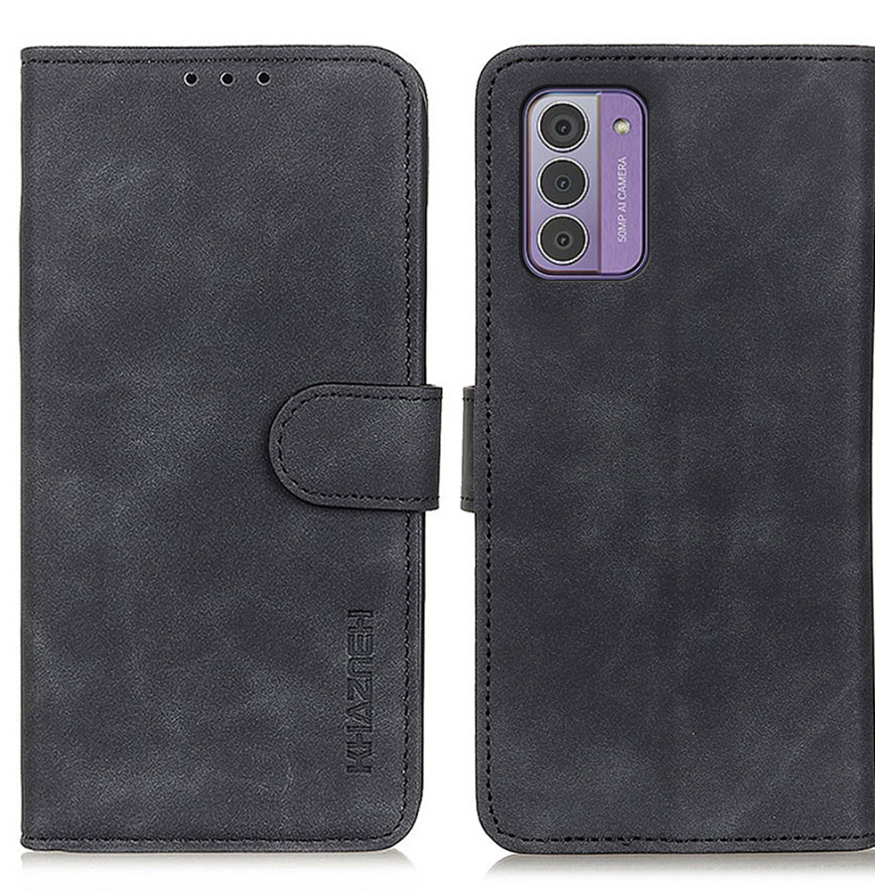 

Khazneh Für Nokia G42 Schockfeste Telefonhülle Retro Textur Wallet Stand Leder Telefonabdeckung - Schwarz, Nokia G42