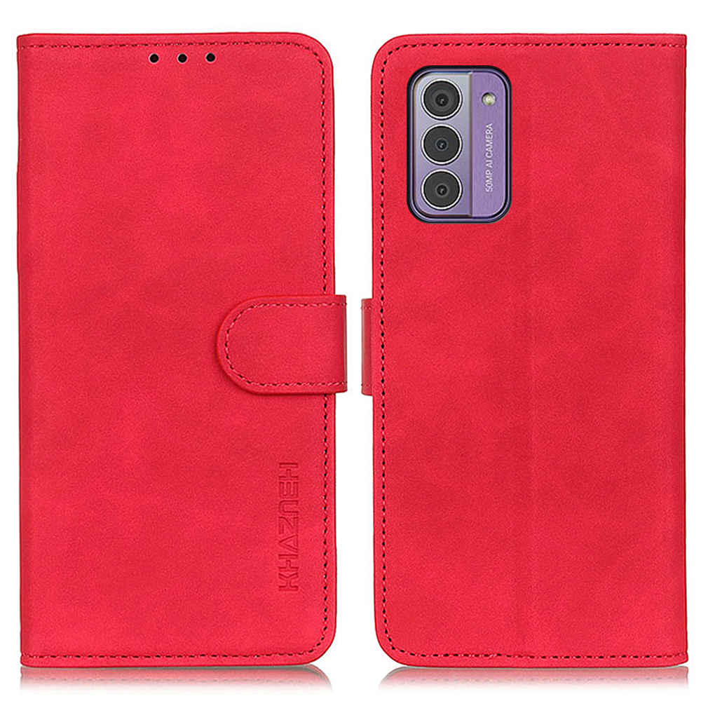 

Khazneh Für Nokia G42 Schockfeste Telefonhülle Retro Textur Wallet Stand Leder Telefonabdeckung - Rot, Nokia G42