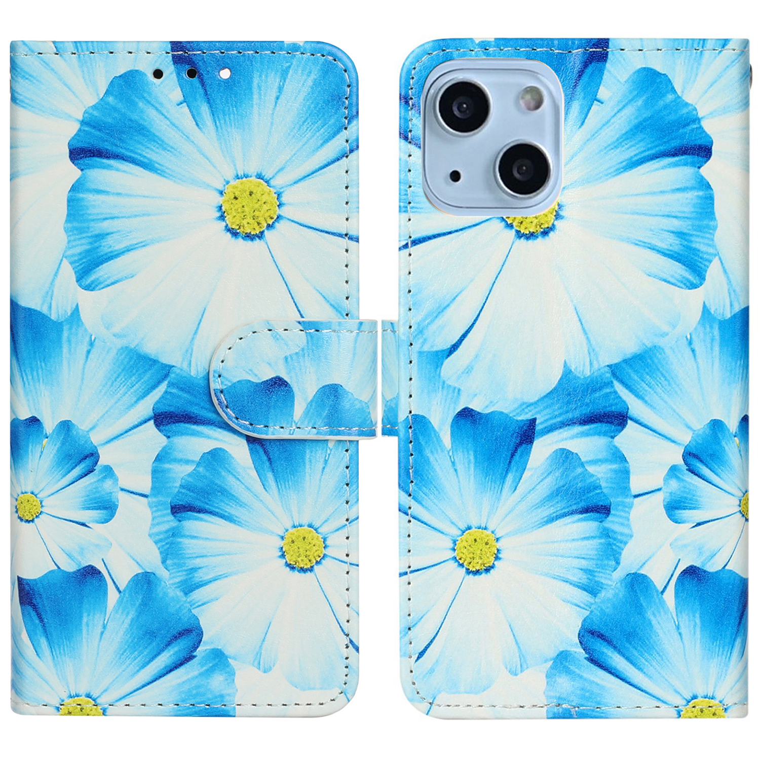 

Für Das Iphone 15 Plus -muster Druck Brieftasche Telefonhülle PU Lederständer Schutzabdeckung - Orchidee, iPhone 15 Plus