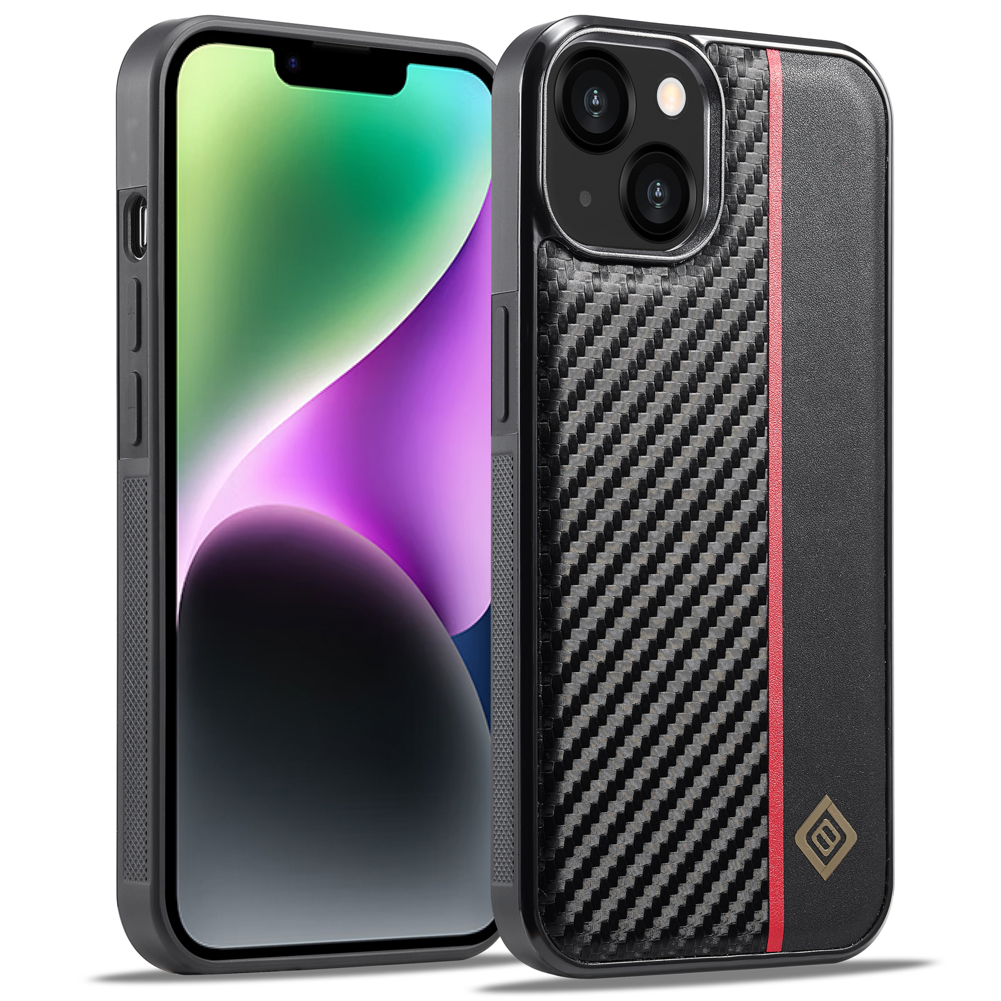 

Lc. Imeeke Für Iphone 14 Plus Telefonhülle Kohlefaser Textur PU Lederbeschichtete TPU + EVA -abdeckung, iPhone 14 Plus