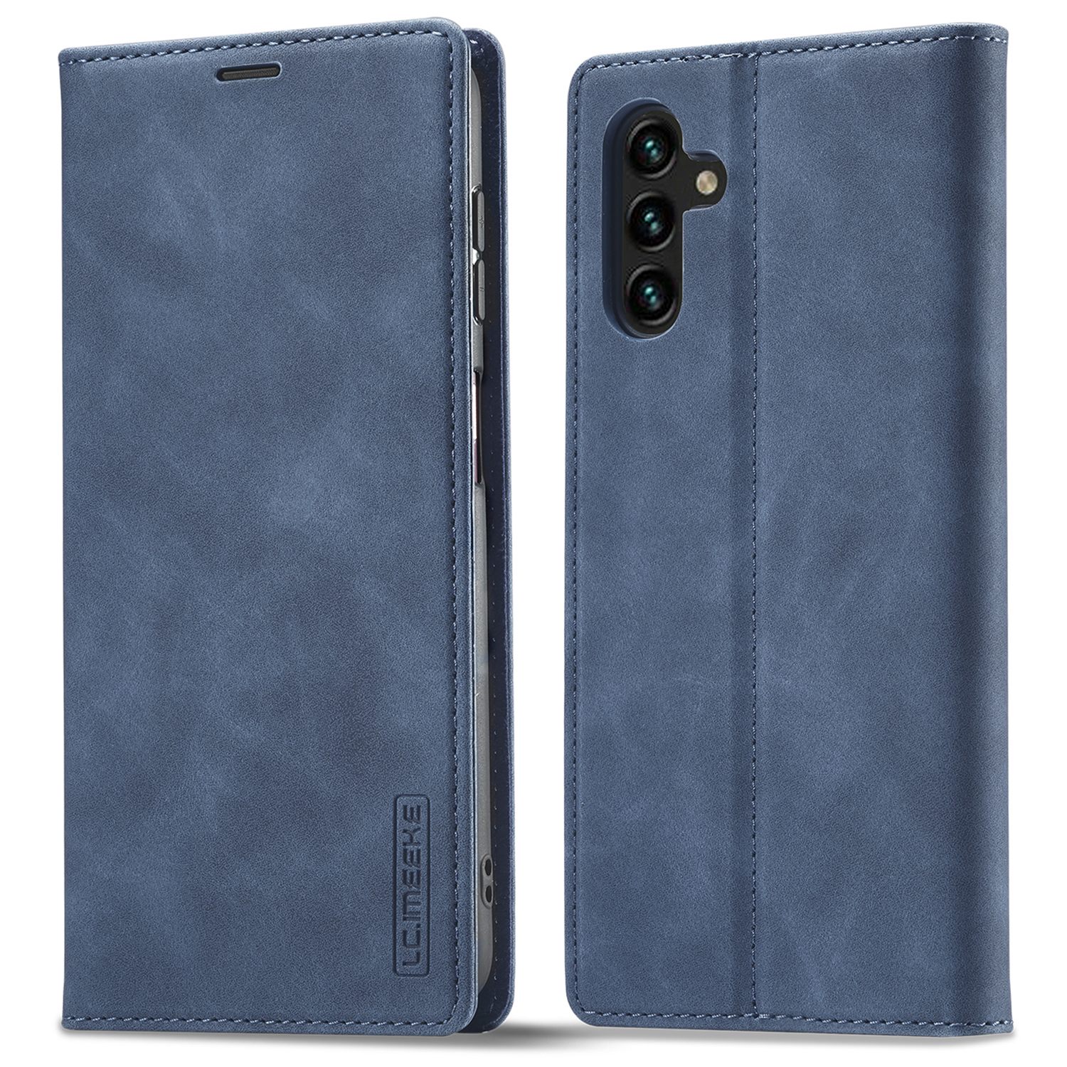 

Lc. Imeeke Telefonkoffer Für Samsung Galaxy S23 Fe, Mikrofaser -leder -ständer Brieftasche Abdeckung - Blau, Galaxy S23 FE