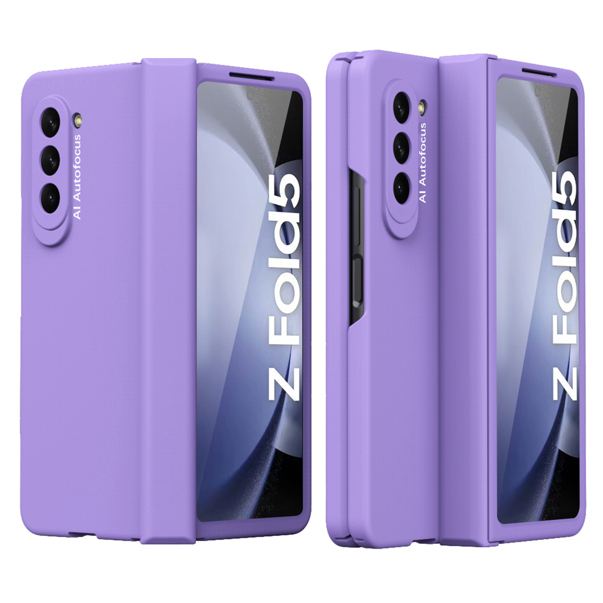 

Für Samsung Galaxy Z Fold5 5G Scharnierschutz PC Phone Hülle Präzise Ausschnitte Anti-kratzer-abdeckung Mit Temperamentvollem Glasfilm - Lila, Galaxy Z Fold5 5G