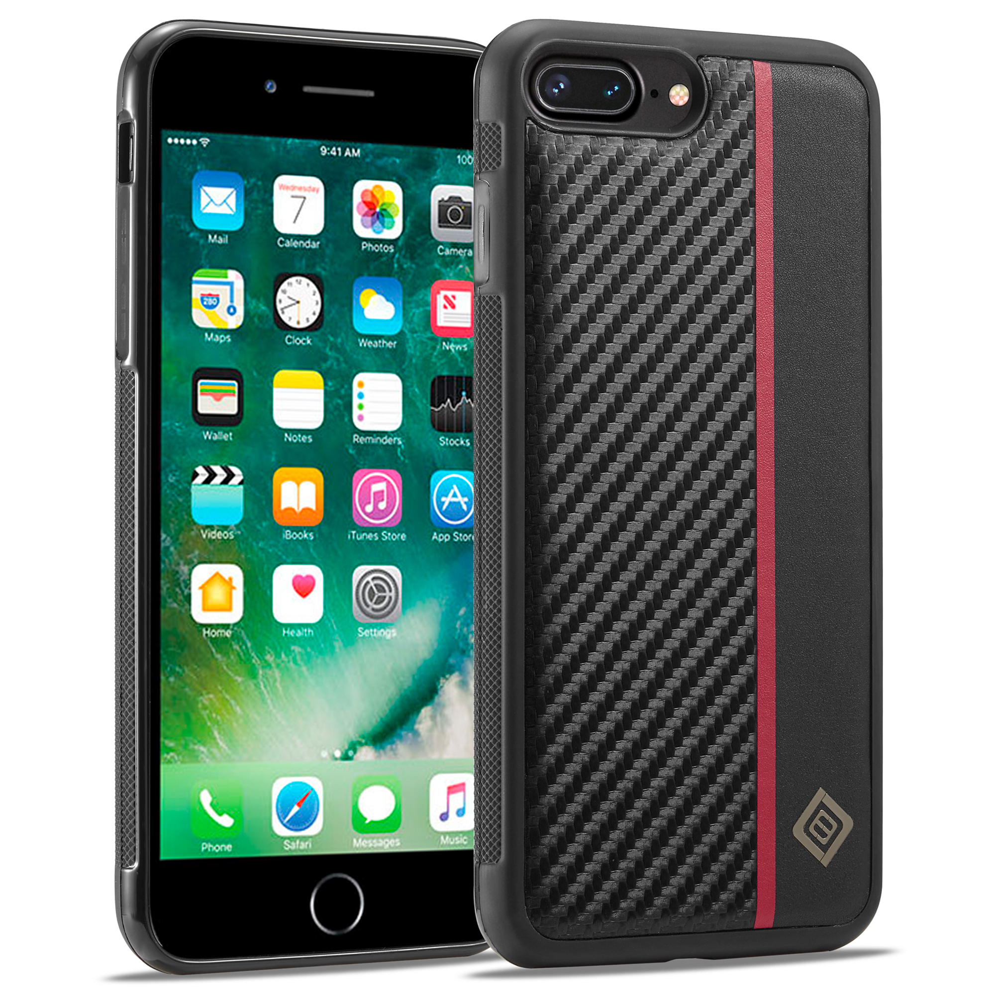 

Lc. Imeeke Für Iphone 7 Plus / 8 Plus Telefonhülle PU -lederbeschichtete TPU+EVA Carbonfaser -textur Rückzugsabdeckung, iPhone 7 Plus 5.5 inch