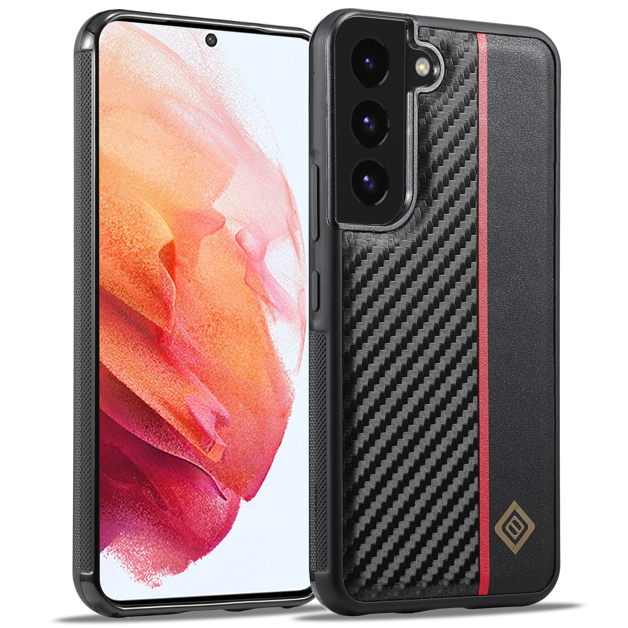

Lc. Imeeke Für Samsung Galaxy S21 4G / 5G Carbon Faser Texturkoffer PU Lederbeschichtete TPU+EVA Herbst Resistente Telefonabdeckung, Galaxy S21 4G