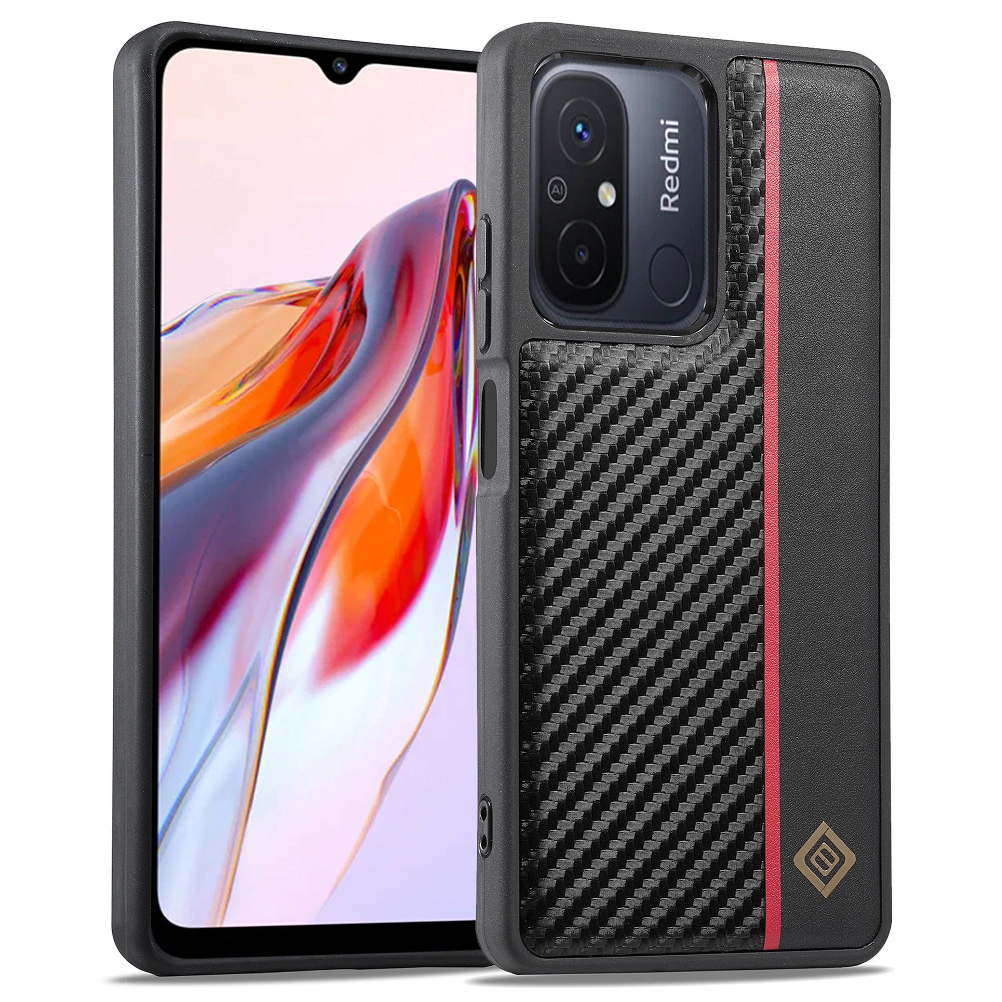 

Lc. Imeeke Für Xiaomi Redmi 11a 4g / 12C 4G Anti-kratzer-telefonhülle PU Leder+tpu+eva Carbonfaser Texturabdeckung, Xiaomi Redmi 11A 4G