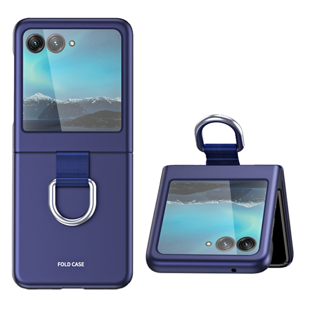 

Für Motorola Razr 40 Ultra 5G Gummized Hard PC Phone Hülle Ringhalter Anti -drop -schutzabdeckung - Saphir, Motorola Razr 40 Ultra 5G