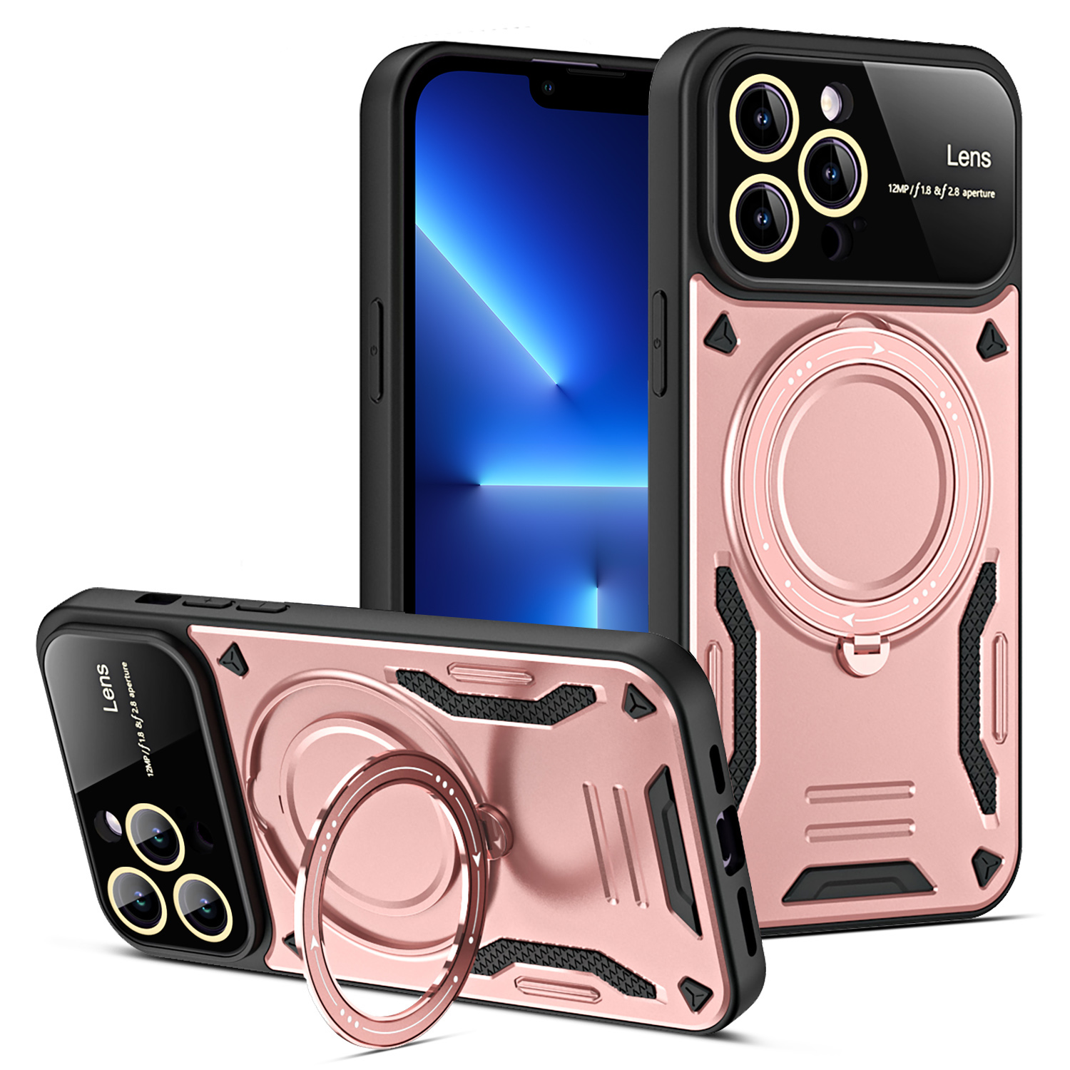 

Anti-fall-hülle Für Iphone 13 Pro Max 6,7 Zoll Kompatibel Mit Magsafe Pc+tpu-kickstand-telefonabdeckung - Roségold, iPhone 13 Pro Max