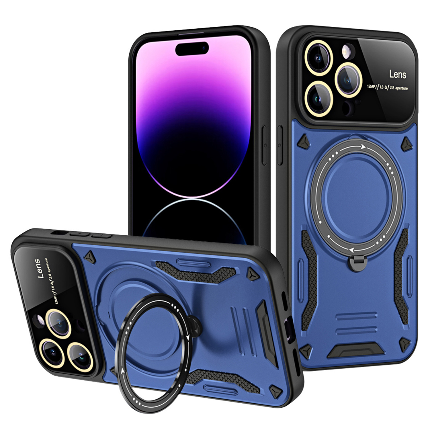 

PC+TPU -back -hülle Für Iphone 14 Pro Max Kompatibel Mit Magsafe Kickstand -telefonabdeckung - Blau, iPhone 14 Pro Max