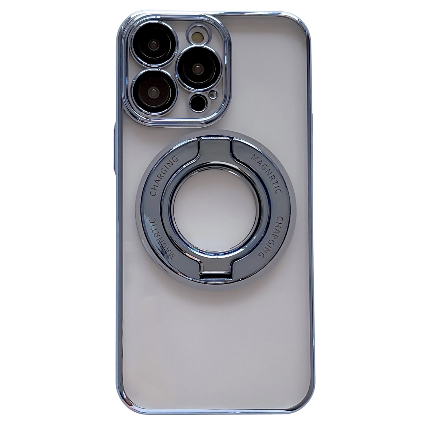 

Für Iphone 14 Pro Full Objektivschutz Elektroplatten Deckungsabdeckung Kickstand PC Phone Case Kompatibel Mit Magsafe - Blau, iPhone 14 Pro