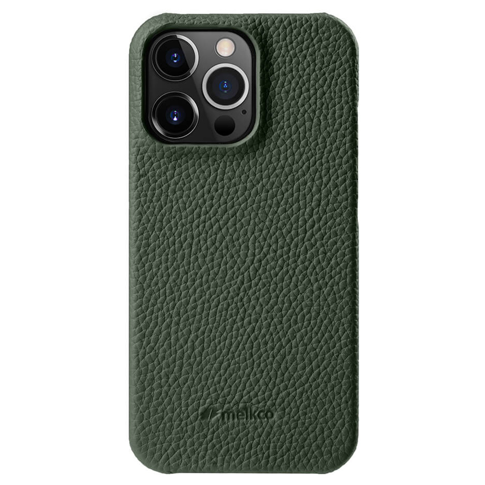 

Melkco Für Iphone 14 Pro Echte Kuhleder + Pc-telefonabdeckung Anti-kratzer-hülle - Dunkelgrün, iPhone 14 Pro