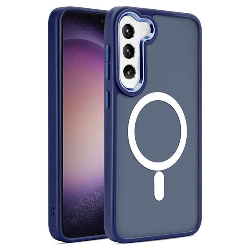 

Für Samsung Galaxy S23+ Magnetic Phone Case Kompatibel Mit Magsafe Skin-touch Tpu+ Pc-abdeckung - Navy Blau, Galaxy S23+