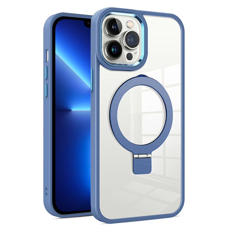 

Für Iphone 13 Pro Kompatibel Mit Magsafe Metall -objektivrahmen Clear Kickstand Cover PC+TPU -telefonhülle - Babybaby Blau, iPhone 13 Pro