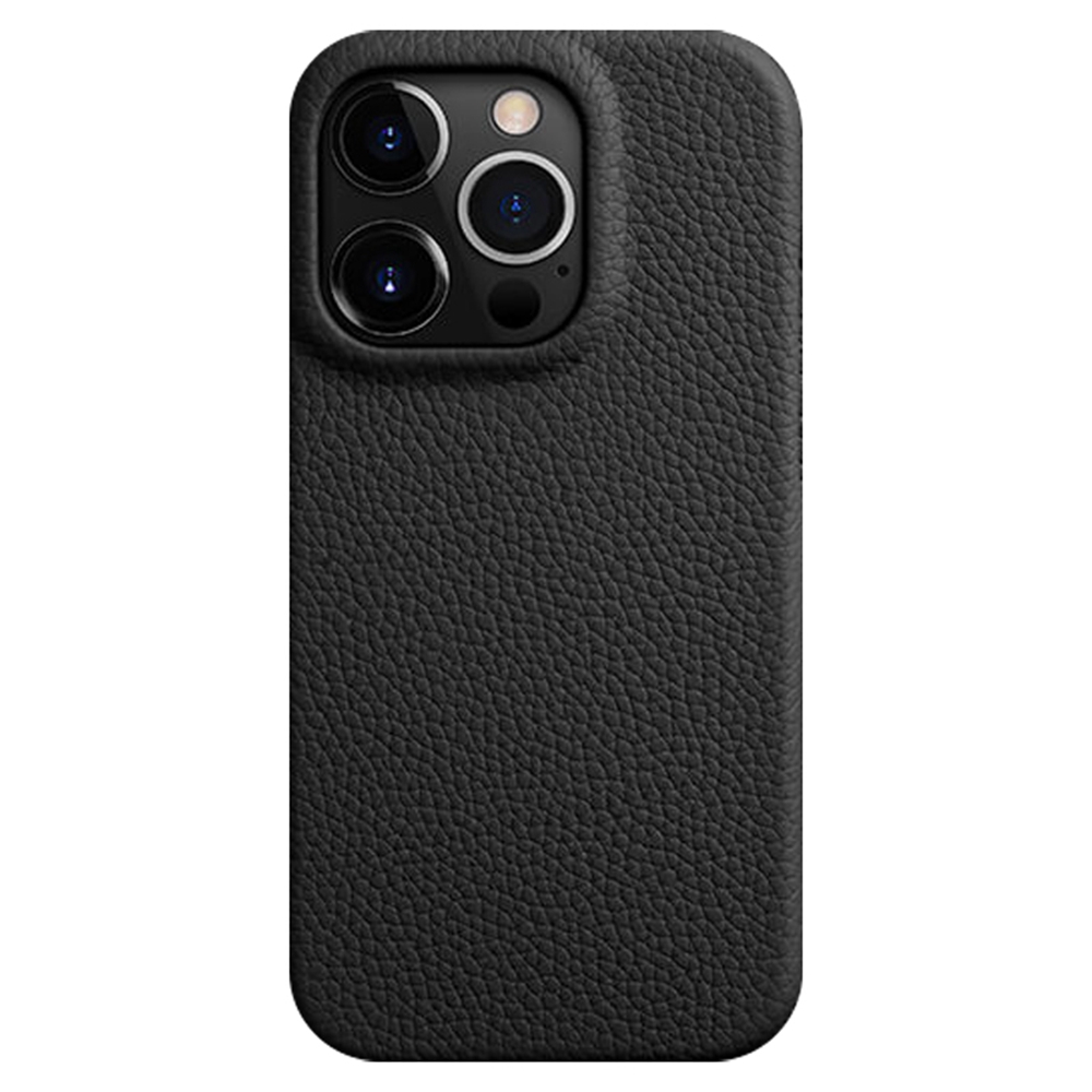 

Melkco Für Iphone 14 Pro Echte Kuhleder-leder-pc-telefonhülle Magnetic Drop-proof-abdeckung - Schwarz, iPhone 14 Pro