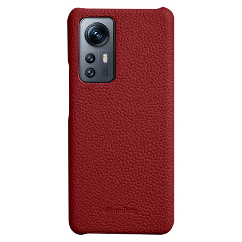 

Melkco -rückdecke Für Xiaomi 12 5g / 12x 5g / 12s 5g, Echte Kuhleder -pc -pc Unvollständige Telefonhülle - Rot, Xiaomi 12X 5G