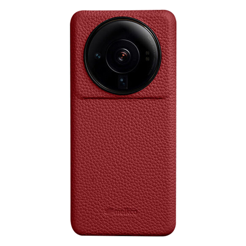 

Melkco Schockabsorbing Cover Für Xiaomi 12s Ultra 5G Echtes Kuhleder-pc Unvollständiger Telefonhülle - Rot, Xiaomi 12S Ultra 5G