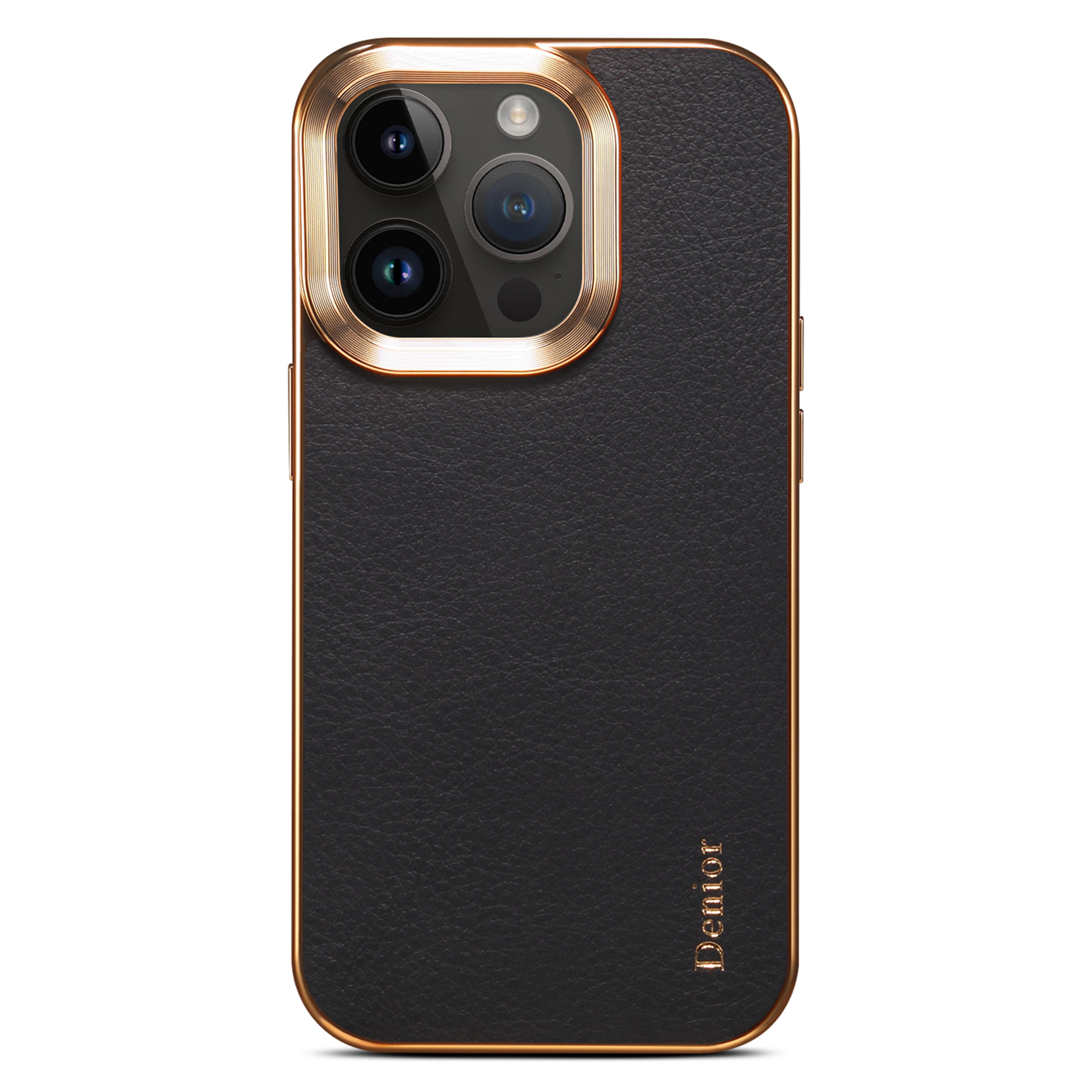 

Denior Für Iphone 13 Pro Elektroplatte Rückdeckabdeckung Echtes Kuhleder -schützling PC -schutzhülle - Schwarz, iPhone 13 Pro