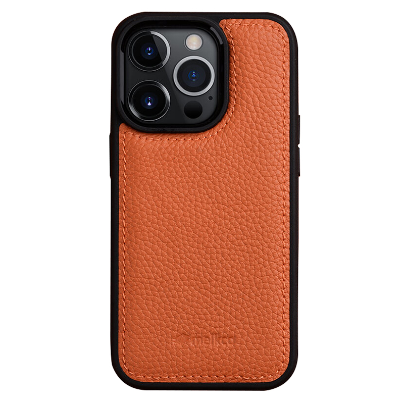 

Melkco Für Iphone 14 Pro Maxe Schutzdeckel Echtes Kuhleder+mikrofaserleder+pc -telefonhülle - Orange, iPhone 14 Pro Max