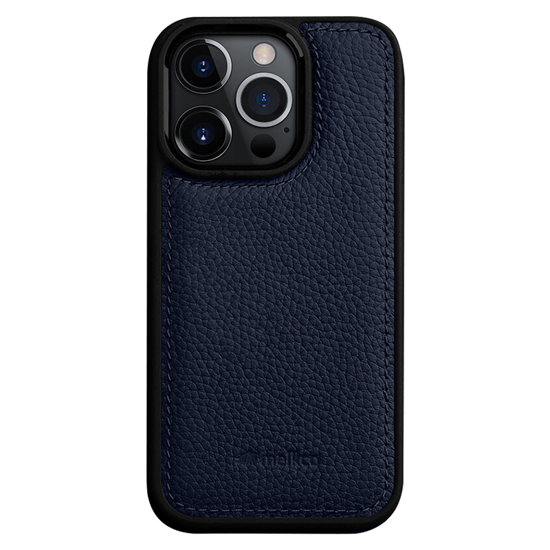 

Melkco Für Iphone 14 Pro Maxe Schutzdeckel Echtes Kuhleder+mikrofaserleder+pc -telefonhülle - Dunkelblau, iPhone 14 Pro Max