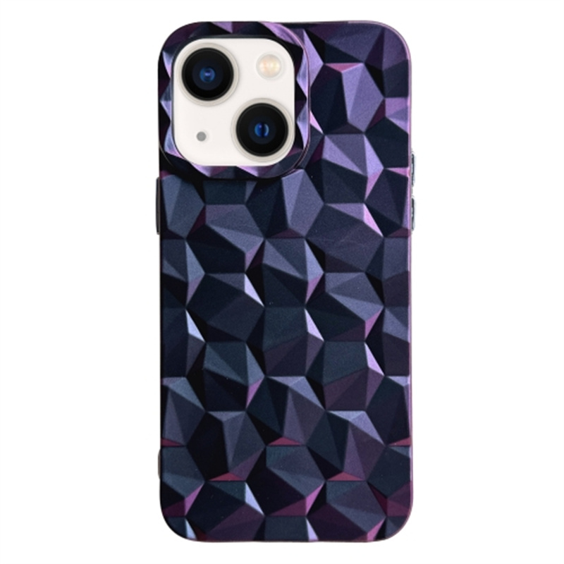 

Für Das Iphone 14 Plus Rückdeckabdeckung Elektroplierendes Waben -prismen -muster Soft TPU -mobiltelefongehäuse - Lila, iPhone 14 Plus