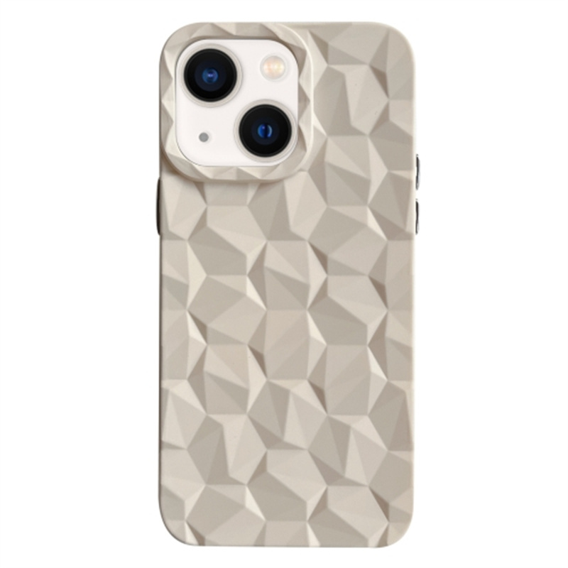 

Anti-drop-rückdeckabdeckung Für Iphone 14 Elektroplierendes Waben-prismen-muster Tpu-mobiltelefon Fall - Beige, iPhone 14