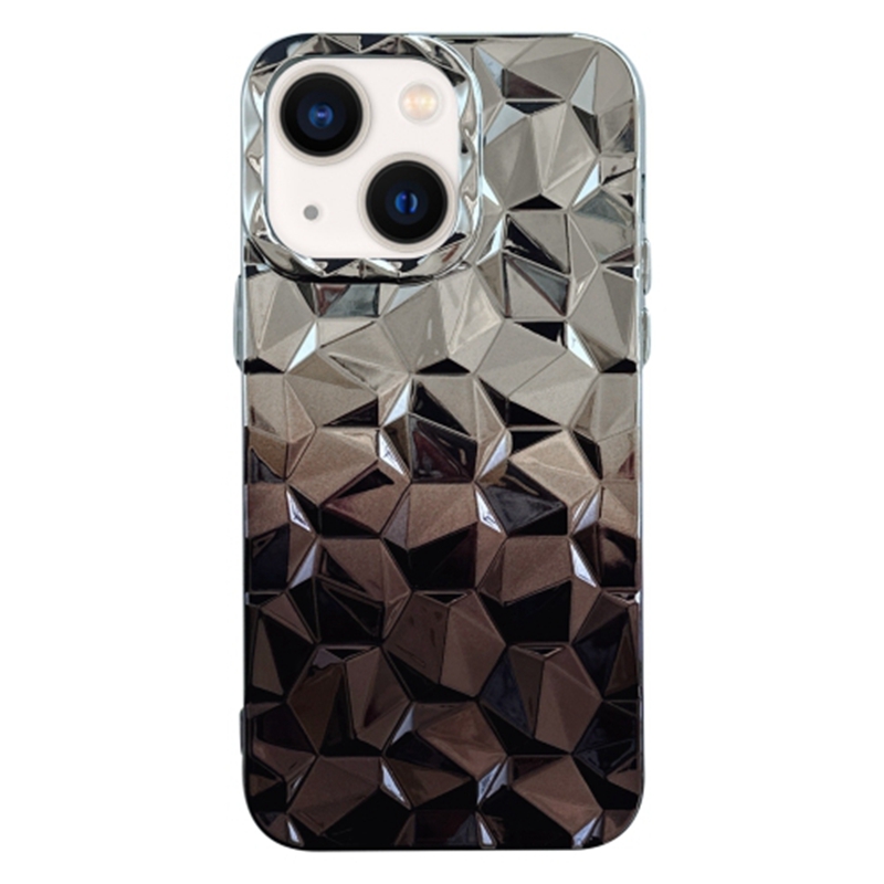 

Für Iphone 13 6,1 Zoll Anti-drop-tpu-hülle Elektroplatten-gradienten-prismenmuster Telefonabdeckung - Schwarz, iPhone 13