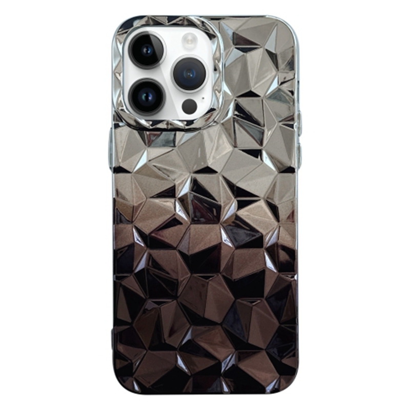 

Für Iphone 13 Pro 6,1 -zoll -elektroplatten -gradienten -prismenmuster Flexible TPU -hülle Telefonabdeckung - Schwarz, iPhone 13 Pro