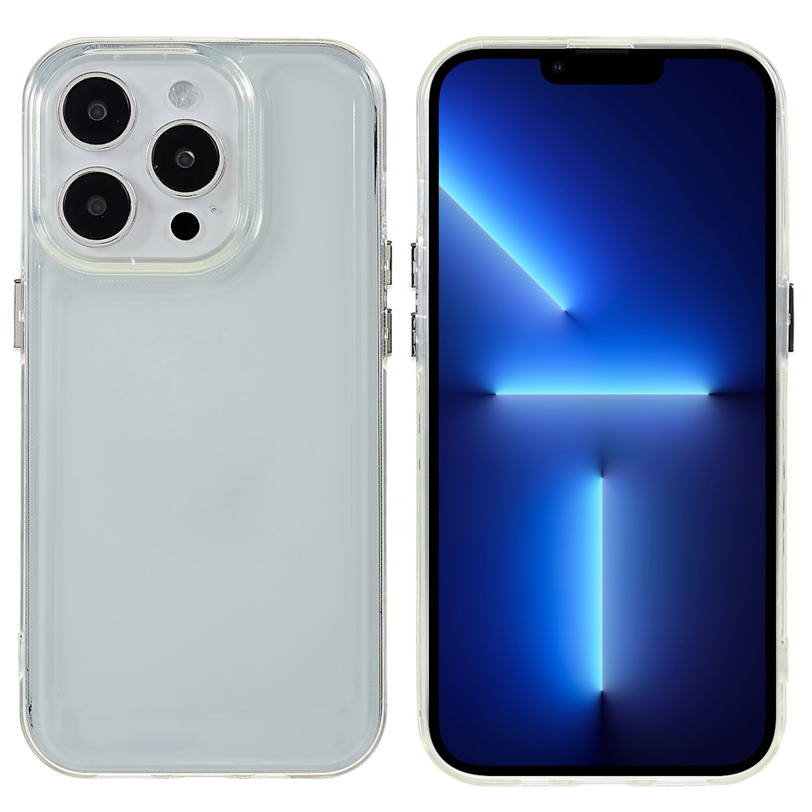 

Fulexin Für Iphone 15 Pro PC+TPU Phone Hülle Elektroplattenschlüsselabdeckung Mobilfunkabdeckung - Transparent, iPhone 15 Pro
