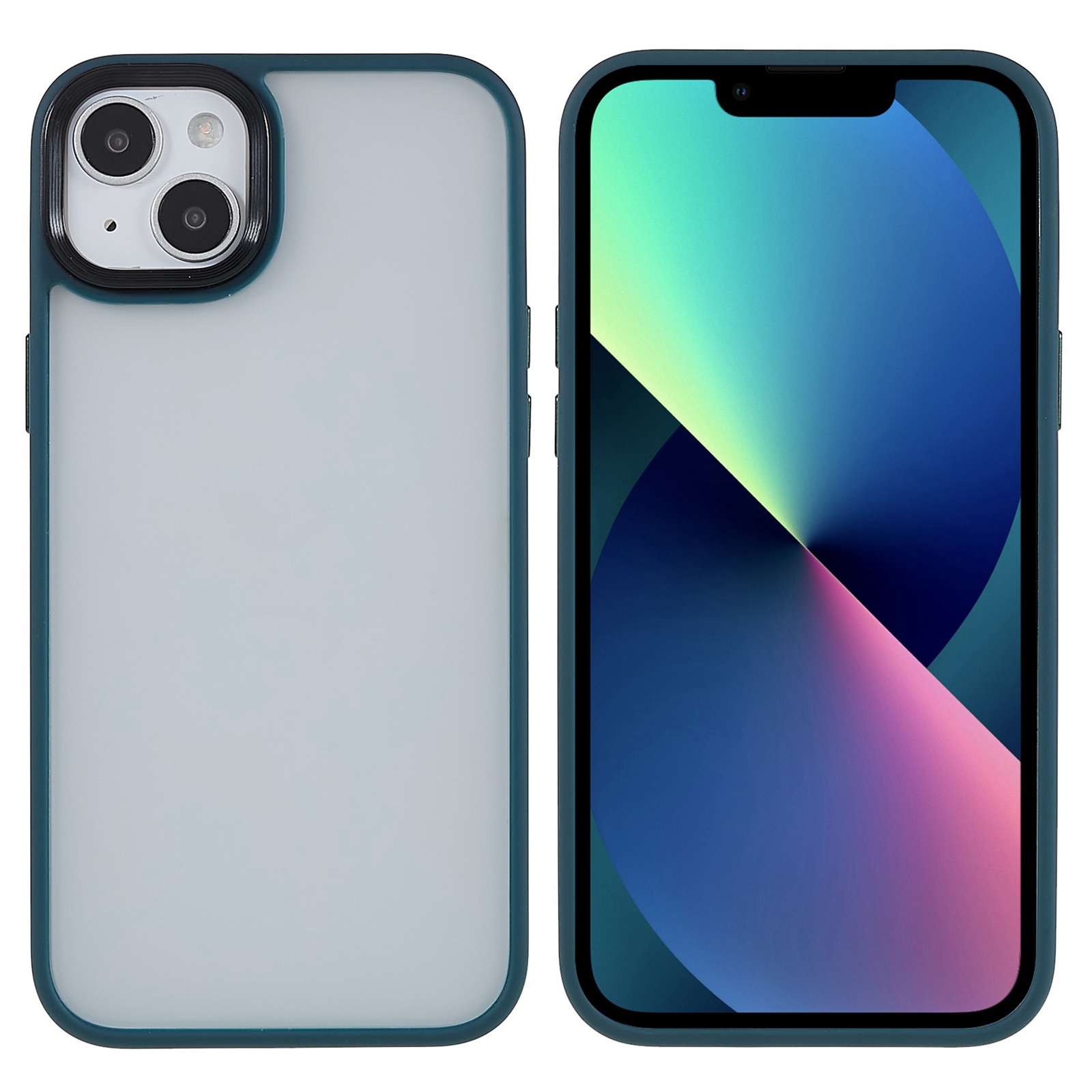 

Fulexin Für Iphone 15 Plus Drop-resistant Tpu+acryl-telefonhülle Haut-touch-rückenabdeckung - Dunkelgrün, iPhone 15 Plus
