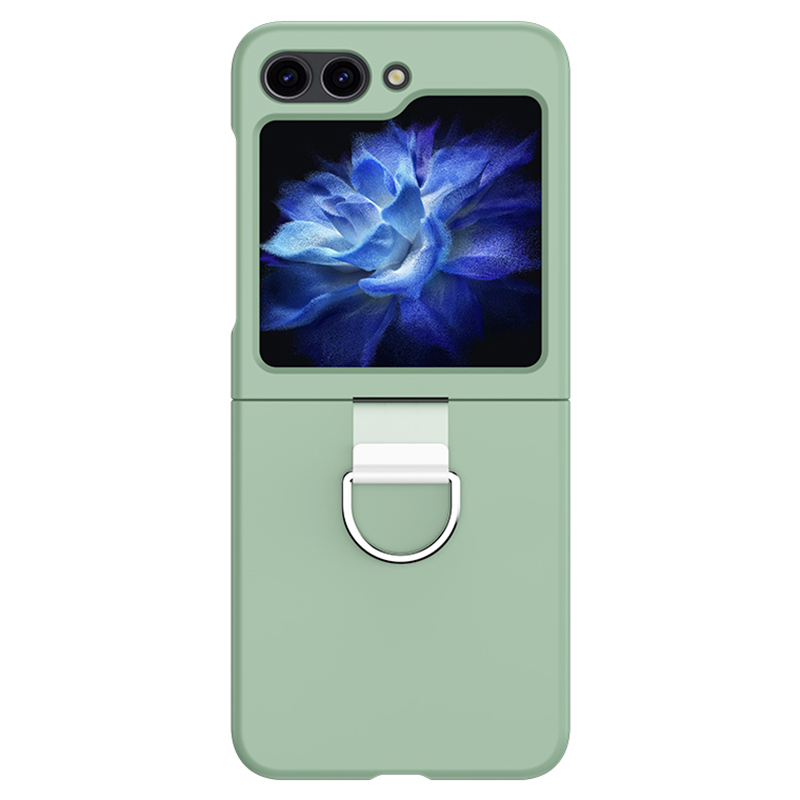 

Für Samsung Galaxy Z Flip5 5G Hartes PC Skin Skin-touch-hülle Metallringhalter Anti-slip-abdeckung - Hellgrün, Galaxy Z Flip5 5G