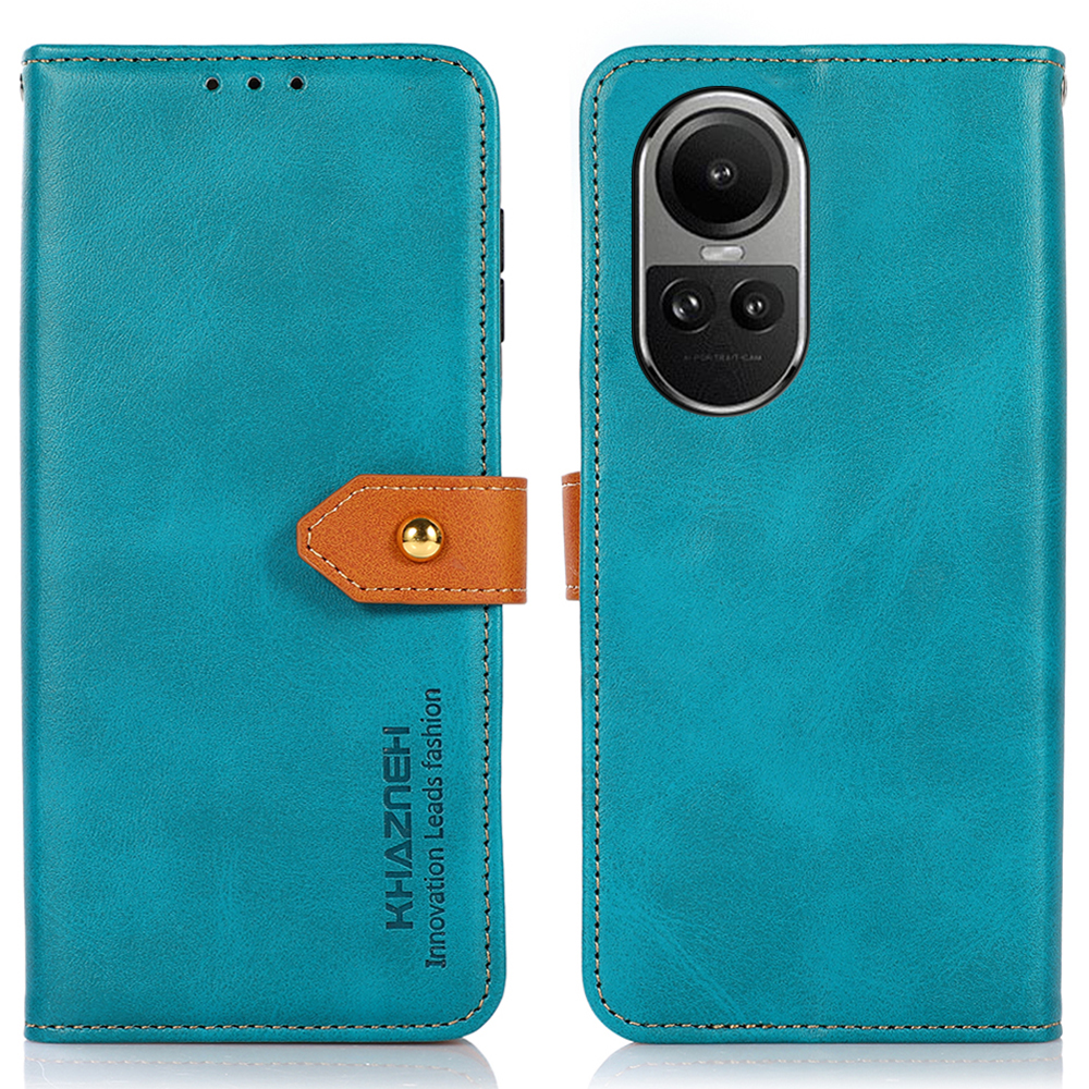 

Khazneh Für Oppo Reno10 Pro 5g / Reno10 5g Cowide Textur Ständer Telefonabdeckung Brieftasche PU Leder Hülle - Blau, Oppo Reno10 Pro 5G (Global)