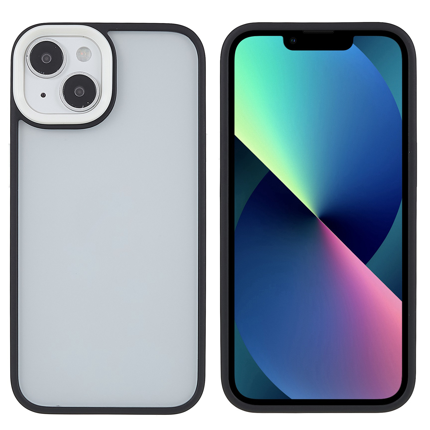 

Fulexin Für Iphone 15 Plus Anti-kratzer-telefonhülle Süßigkeitenfarbe Tpu+acrylhaut-touch-abdeckung - Schwarz, iPhone 15 Plus