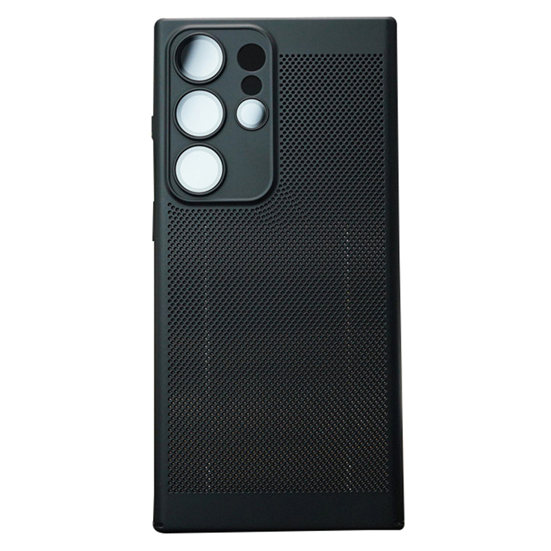 

Für Samsung Galaxy S23 Ultra Atmungsablöser Wärme Leiten Mesh Phone Case Hard PC Slim Telefonabdeckung - Schwarz, Galaxy S23 Ultra