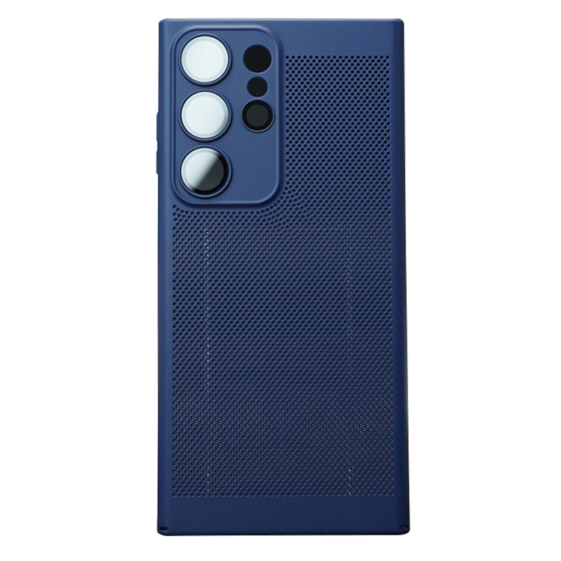 

Für Samsung Galaxy S23 Ultra Atmungsablöser Wärme Leiten Mesh Phone Case Hard PC Slim Telefonabdeckung - Navy Blau, Galaxy S23 Ultra