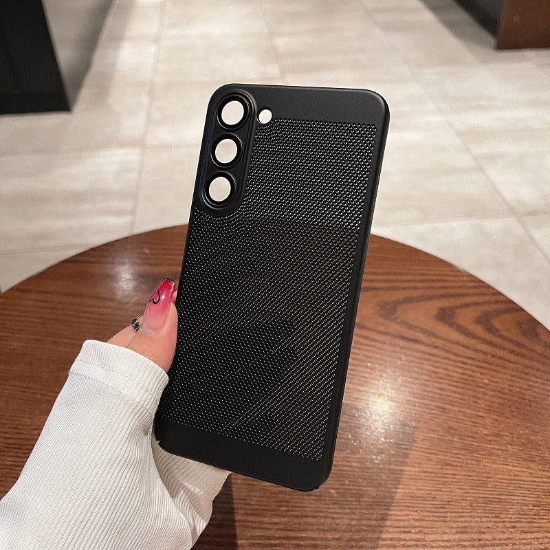 

Für Samsung Galaxy S23 Atmungsaktives Wärme Leiten Sie Eine Drop-proof-pc-rückseite Von Mesh Telefon. - Schwarz, Galaxy S23