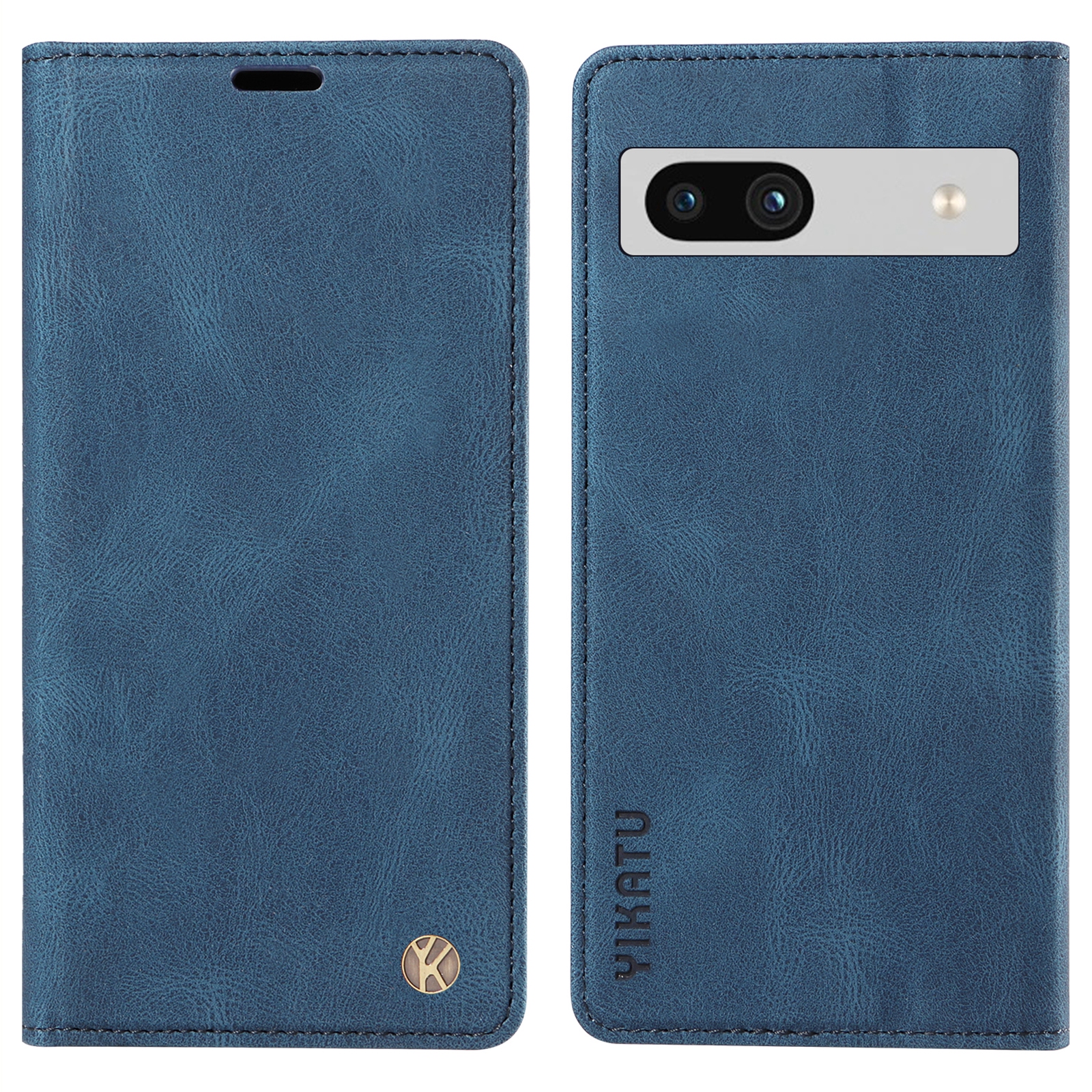 

Yikatu YK-004 Für Google Pixel 7a PU Lederschale Magnetic Phone Case Wallet Stand Cover - Blau, Google Pixel 7a