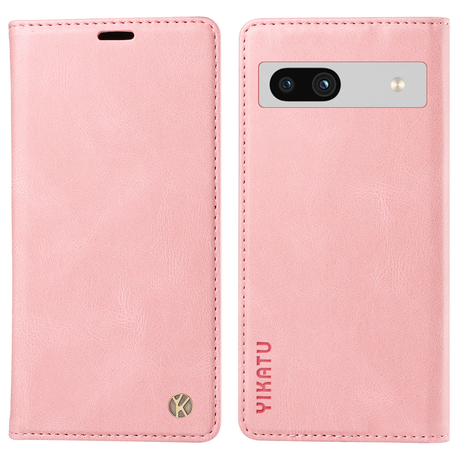 

Yikatu YK-004 Für Google Pixel 7a PU Lederschale Magnetic Phone Case Wallet Stand Cover - Rosa, Google Pixel 7a