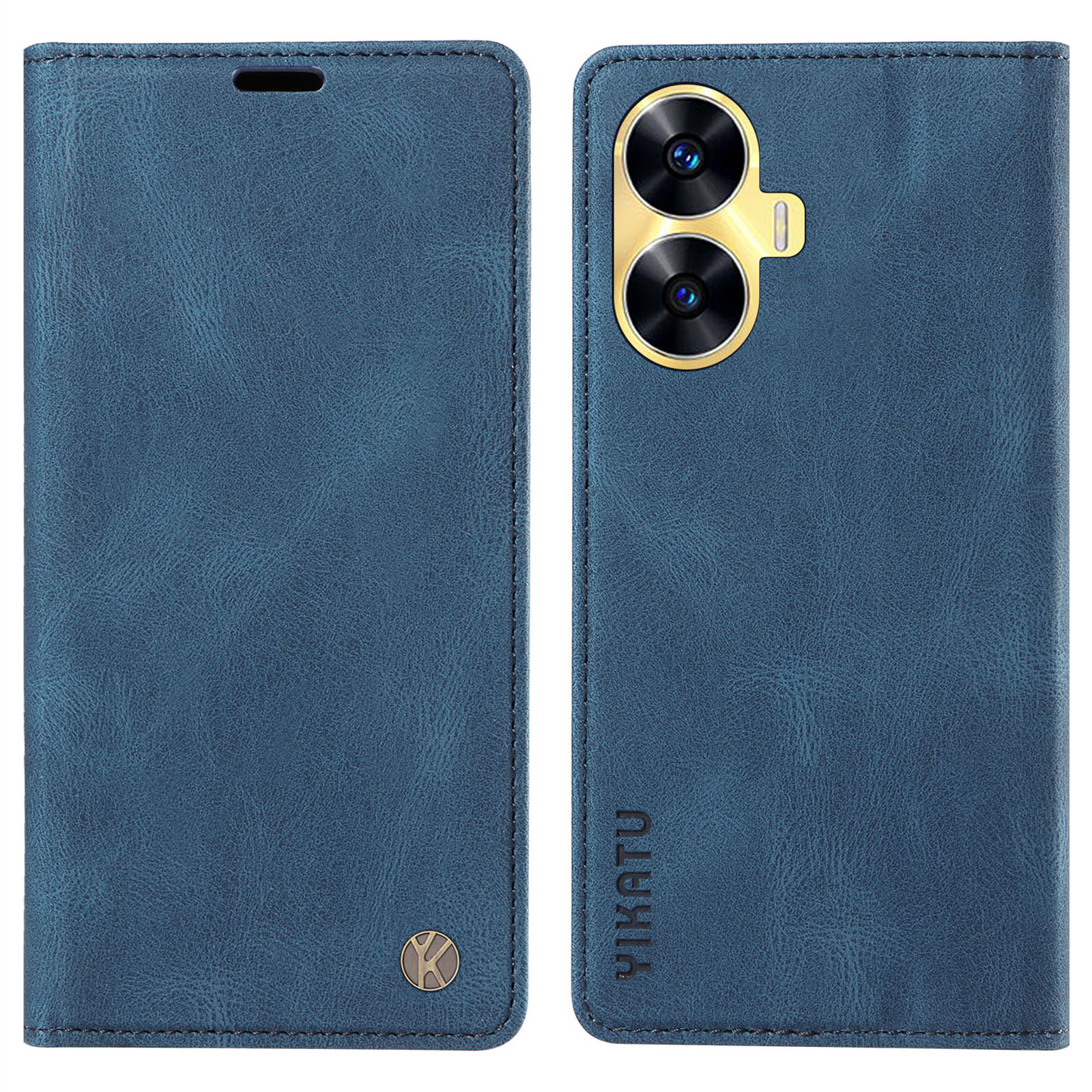 

Yikatu YK-004 Für Realme C55 Anti-kratzer-pu-lederschale Magnetisch Automatisch Absorbiertes Brieftasche Abdeckung - Blau, Realme C55