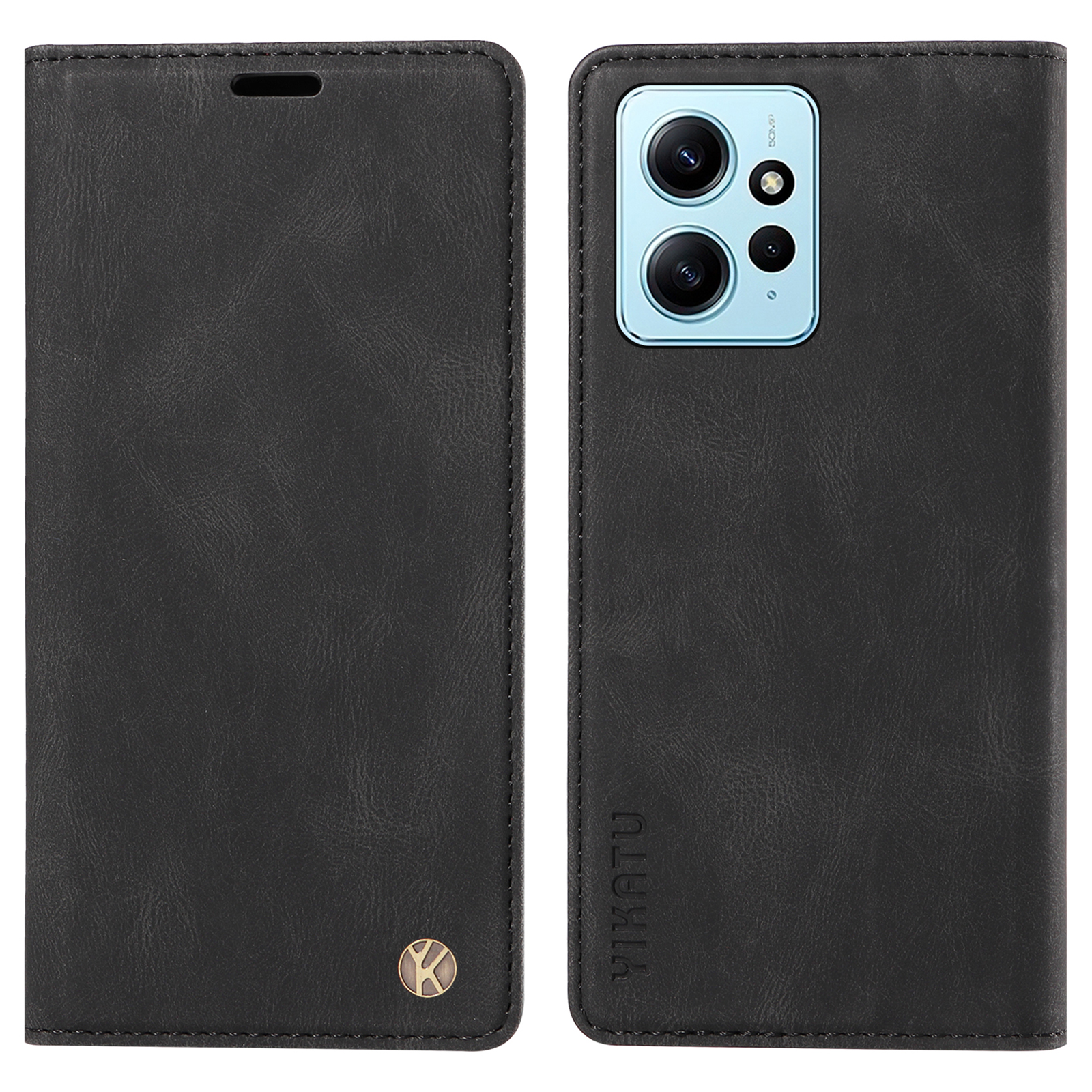 

Yikatu YK-004 Für Xiaomi Redmi Note 12 4G Handyabdeckung Magnetische Pu-lederschalen-brieftasche Hülle - Schwarz, Xiaomi Redmi Note 12 4G