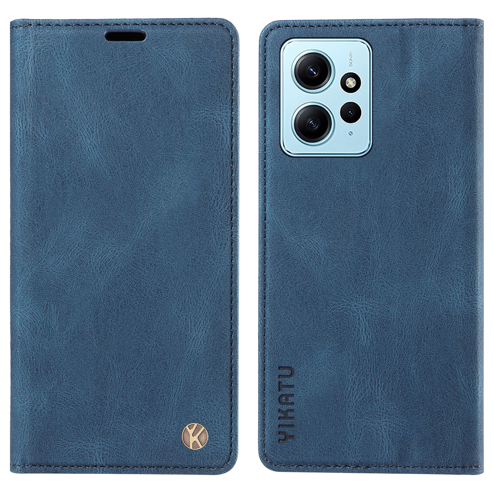 

Yikatu YK-004 Für Xiaomi Redmi Note 12 4G Handyabdeckung Magnetische Pu-lederschalen-brieftasche Hülle - Blau, Xiaomi Redmi Note 12 4G