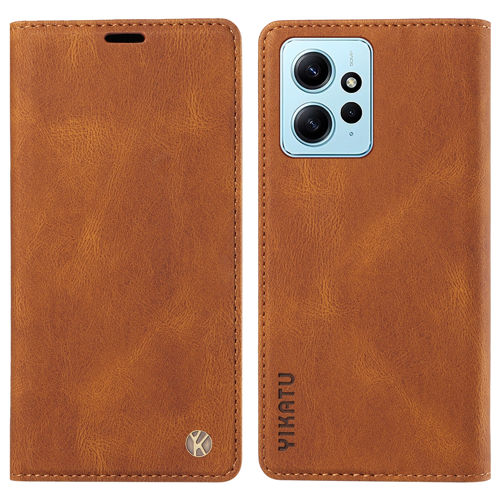 

Yikatu YK-004 Für Xiaomi Redmi Note 12 4G Handyabdeckung Magnetische Pu-lederschalen-brieftasche Hülle - Braun, Xiaomi Redmi Note 12 4G