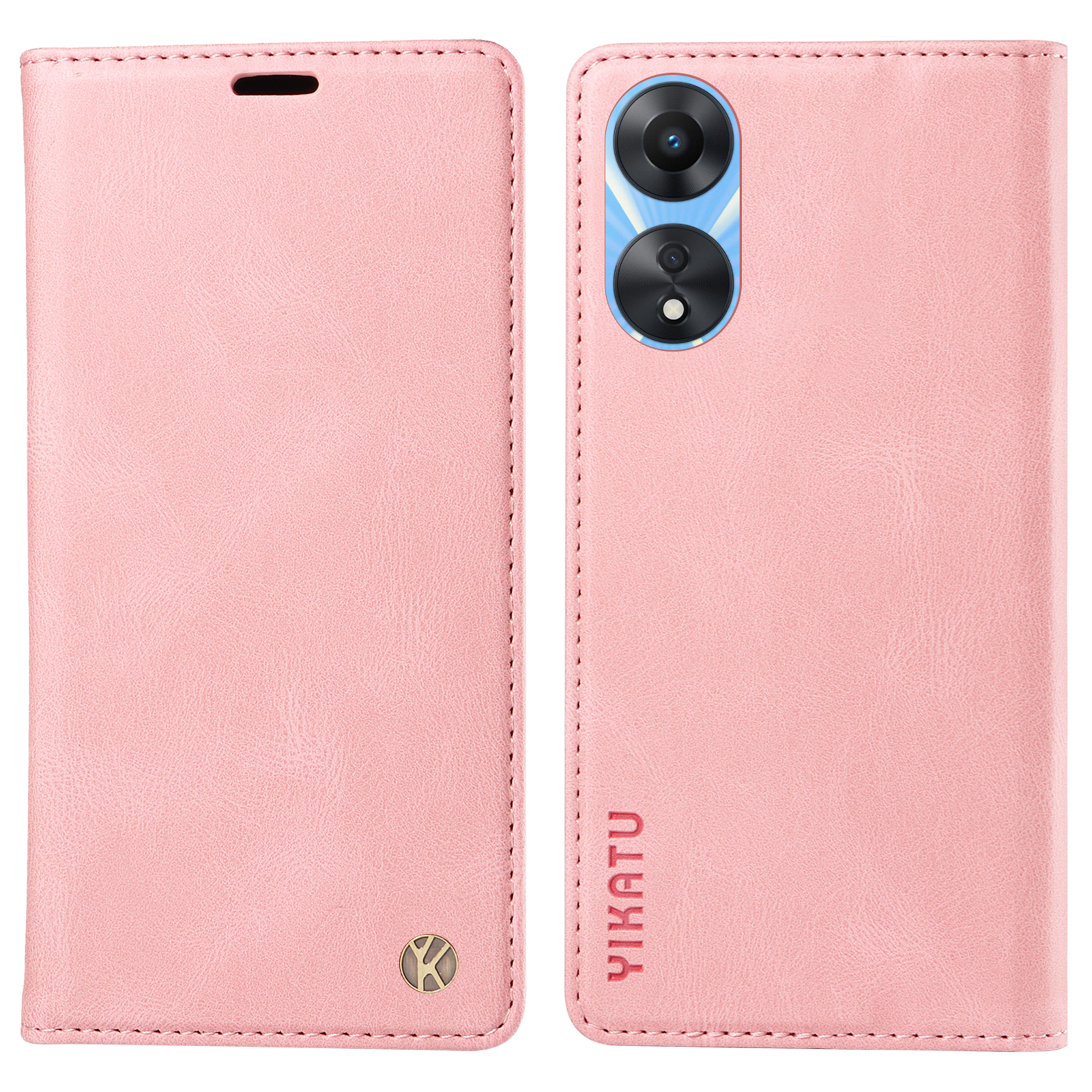 

Yikatu YK-004 Für Oppo A58 5G / A78 5G Skin-touch Lederabdeckung Flip Wallet Stand Phone Hülle - Rosa, Oppo A58 5G