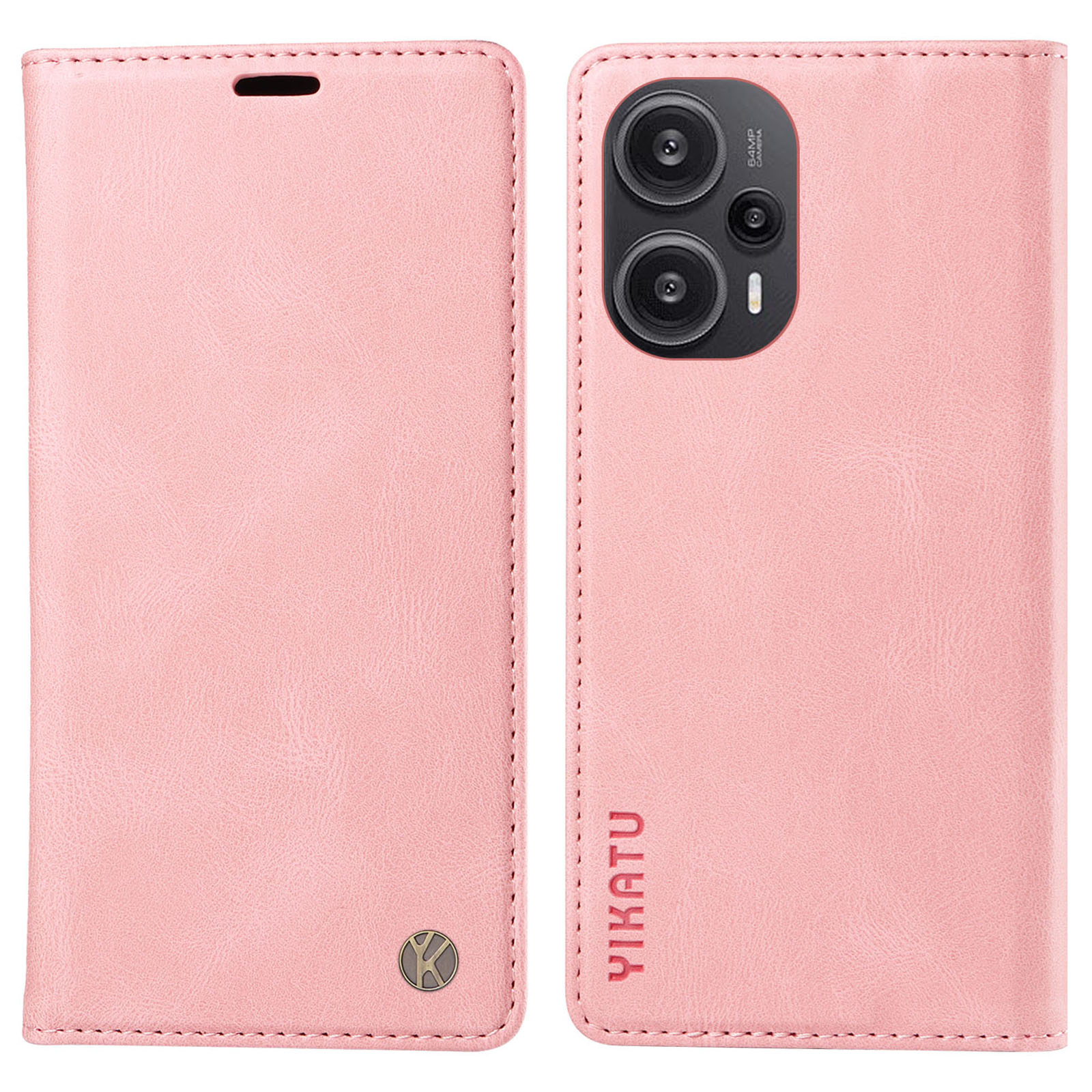 

Yikatu YK-004 Haut-touch-schale Für Xiaomi Redmi Note 12 Turbo / Poco F5 5G Lederabdeckung Flip Wallet Stand Telefon Hülle - Rosa, Xiaomi Redmi Note 12 Turbo