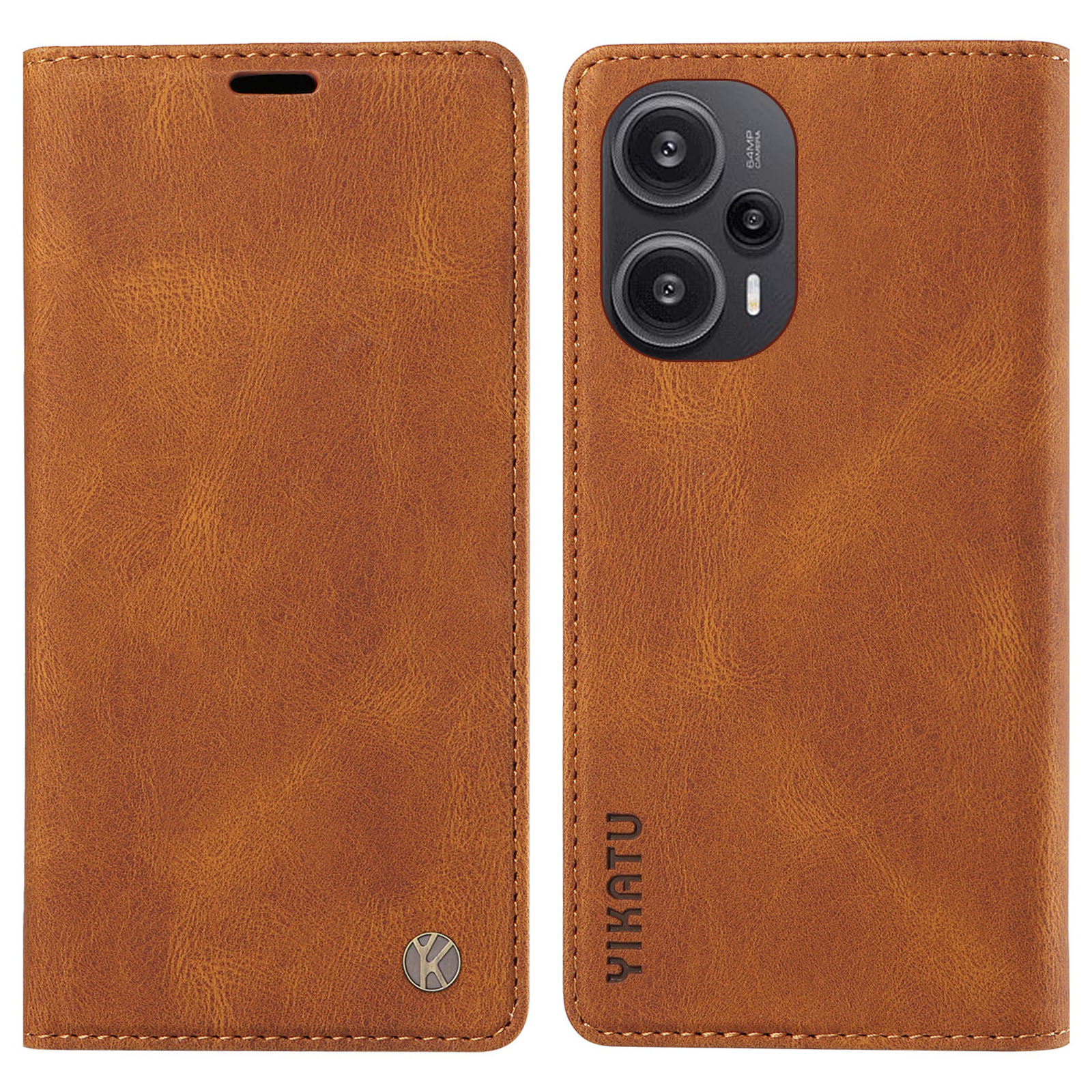 

Yikatu YK-004 Haut-touch-schale Für Xiaomi Redmi Note 12 Turbo / Poco F5 5G Lederabdeckung Flip Wallet Stand Telefon Hülle - Braun, Xiaomi Redmi Note 12 Turbo