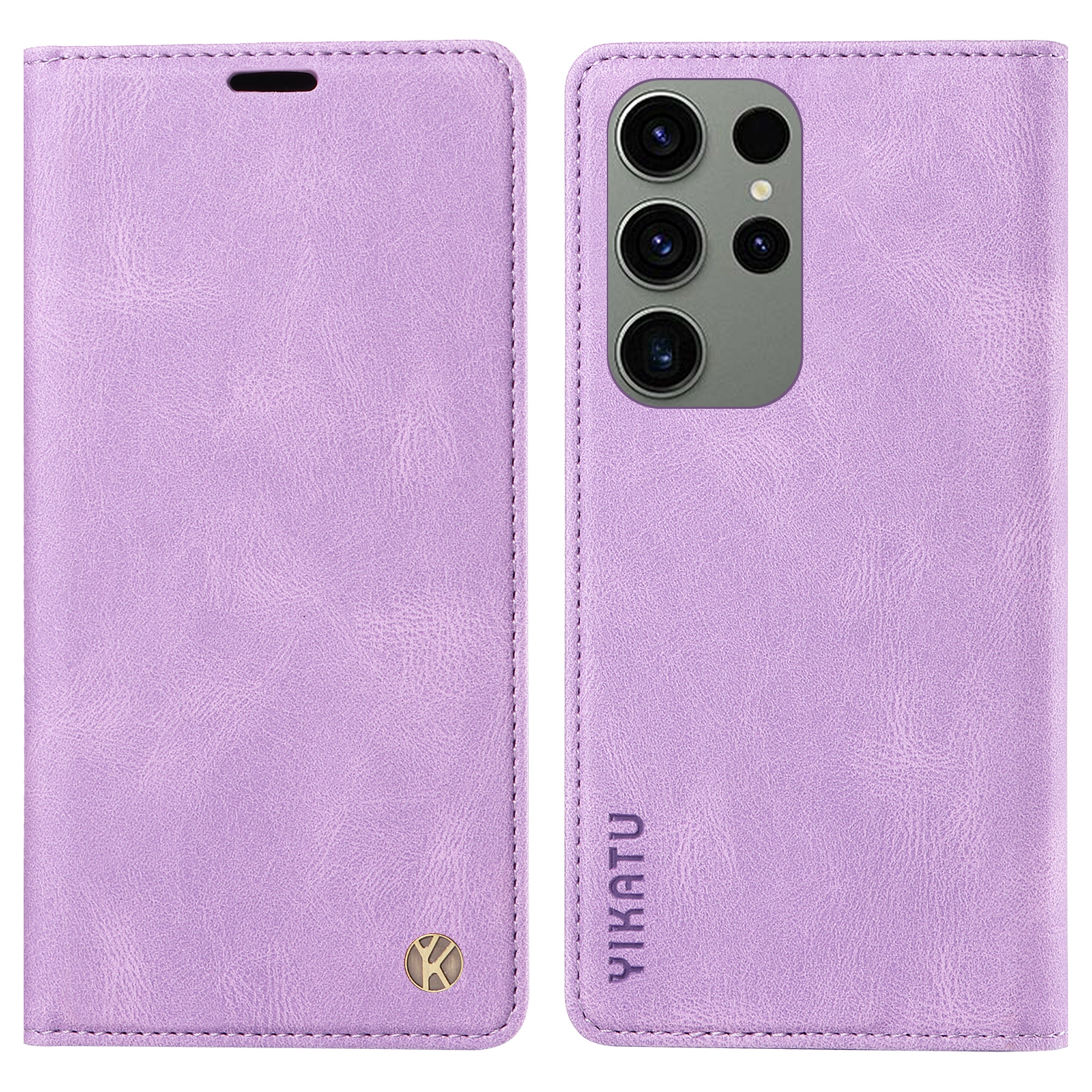

Yikatu YK-004 Lederabdeckung Für Samsung Galaxy S23 Ultra, Skin-touch-schalen-brieftasche Telefon Flip Hülle - Lila, Galaxy S23 Ultra